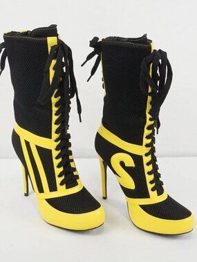 Y2K Racer Stiletto Motor Retro Racing Aesthetic Heeled Boots Party School Work